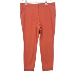 Lafayette 148 New York Manhattan Coral Ankle Pants Women Size 12 Career